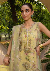 Printed and cutwork embroidered front panel of Crimson D4A